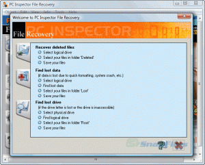 Hard Drive recovery - PC Inspector File Recovery software Screenshot