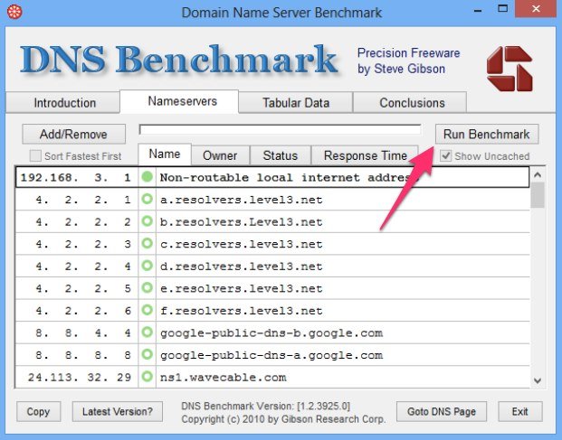 google dns benchmark app