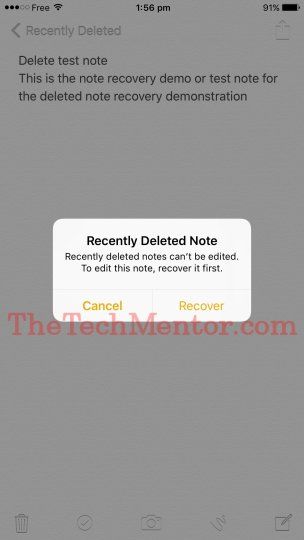 how to recover deleted notes on iPhone 7-recently deleted notes options