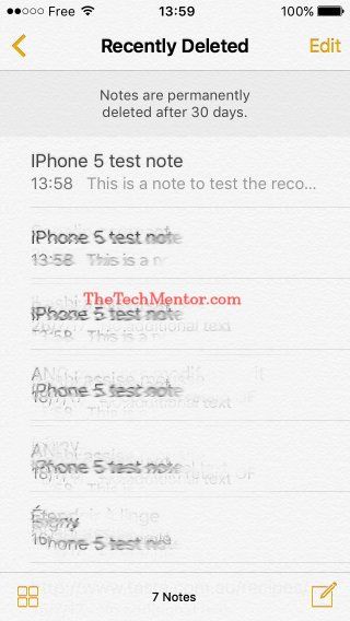 how to recover deleted notes on iphone 5 without backup-Recently Deleted