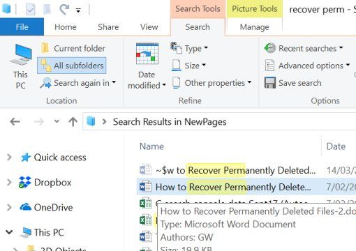 recover premanently deleted files hover