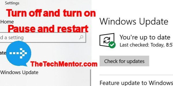 stop and restart or pause windows 10 automatic update