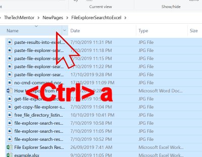 copy all file names in a folder windows 10