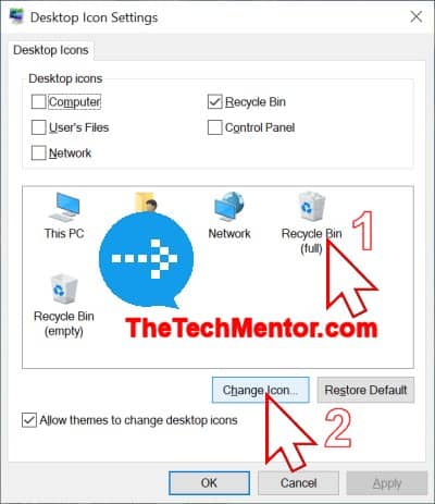 change recycle bin appearance