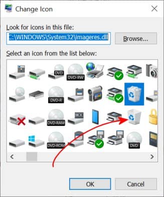 select different recycle bin icon