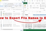 how to export file names to excel