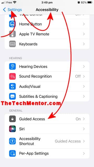 how to set up guided access on iphone