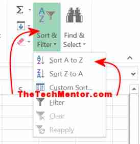 how to alphabetize in excel -with these buttons