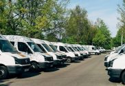 van-fleet-parked-near-trees