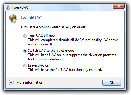 TweakUAC Screenshot