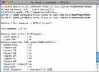 Memory testing program for Mac OS X - Memtest OS X Screenshot