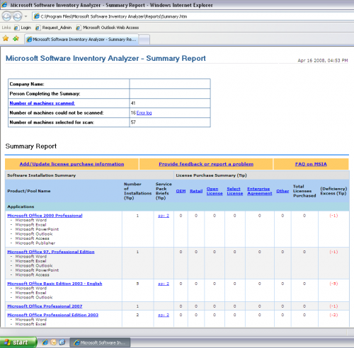 microsoft software inventory analyzer msia